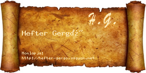 Hefter Gergő névjegykártya